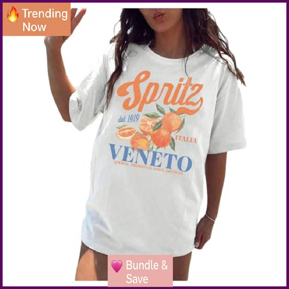 Oversized Fruit Graphic Tee Polyester Elastane Sh… - image 2